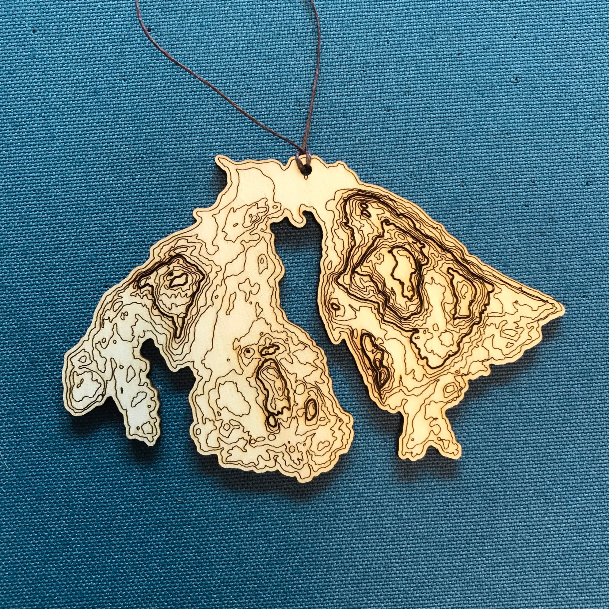 orcas island wooden ornament