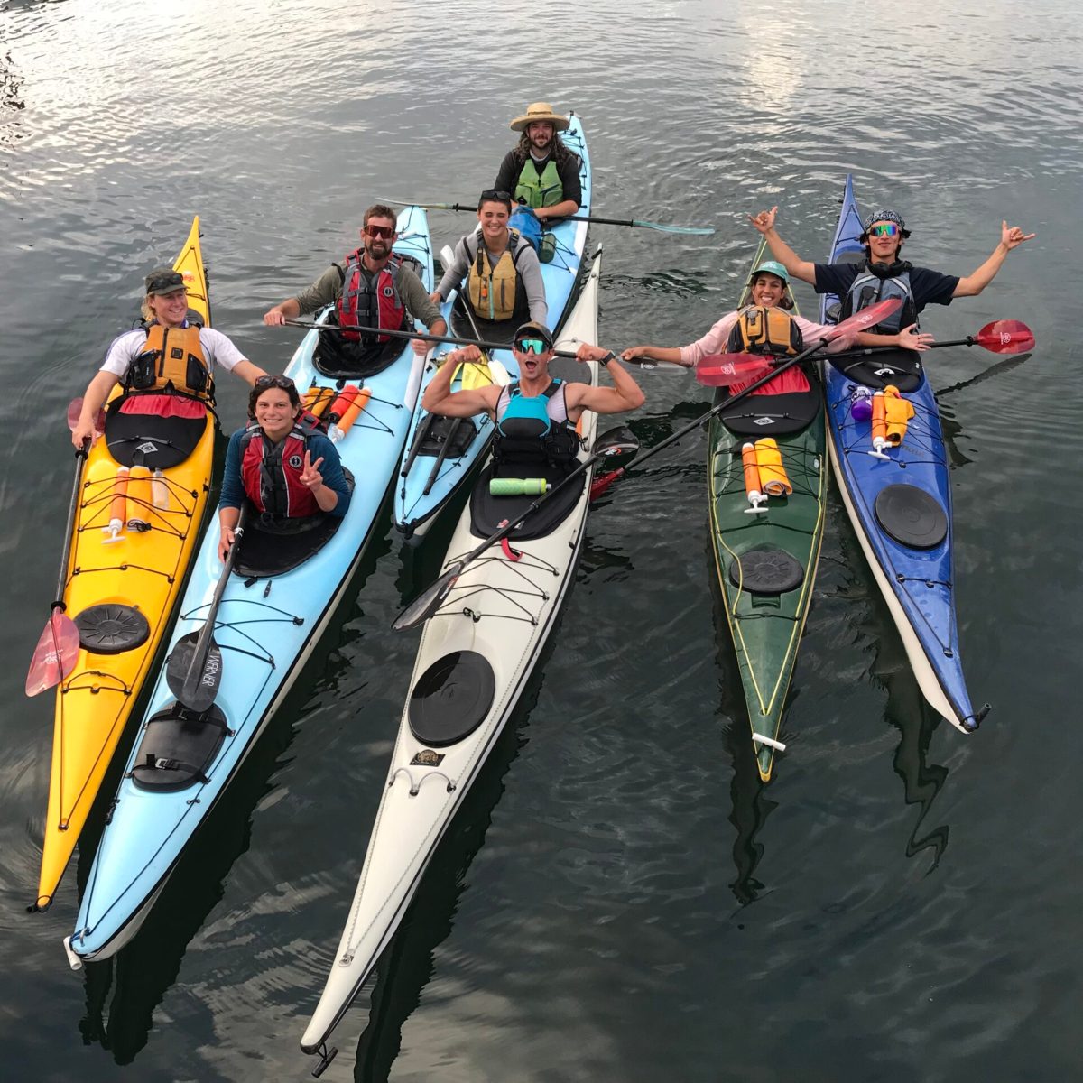 a group of kayakers